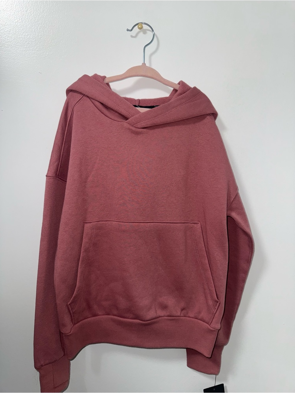 Men's Oversized Hooded Sweater in Dusty Rose